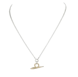 HS Edit ORGANIC 18ct Yellow Gold Plate & Sterling Silver Organic T-Bar Pendant Necklace