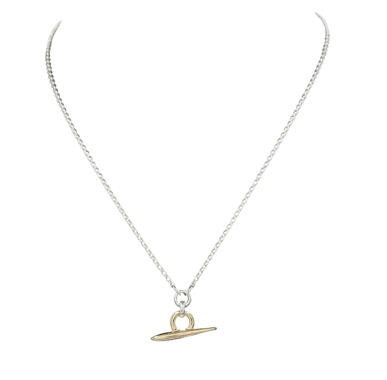 HS Edit 18ct Yellow Gold Plate and Sterling Silver Organic T