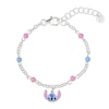 Thumbnail Image 1 of Disney Stitch Sterling Silver Pink & Blue Charm Bracelet