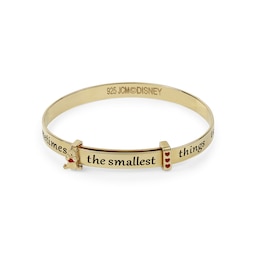 Disney Winnie The Pooh Sterling Silver Gold Plate Expandable Bangle Bracelet