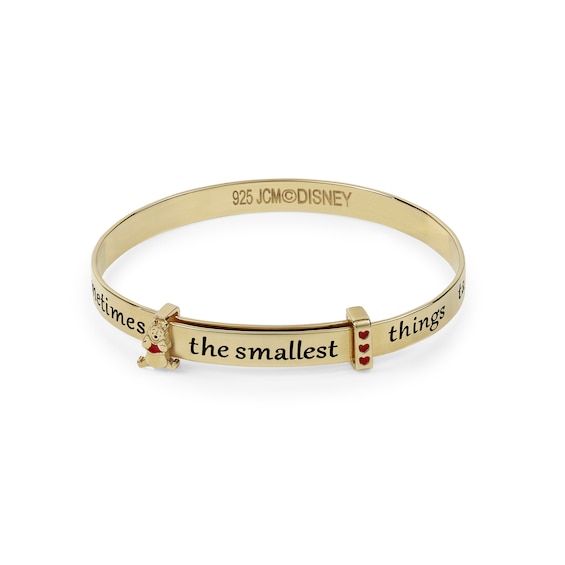 Disney Winnie The Pooh Sterling Silver Gold Plate Expandable Bangle Bracelet