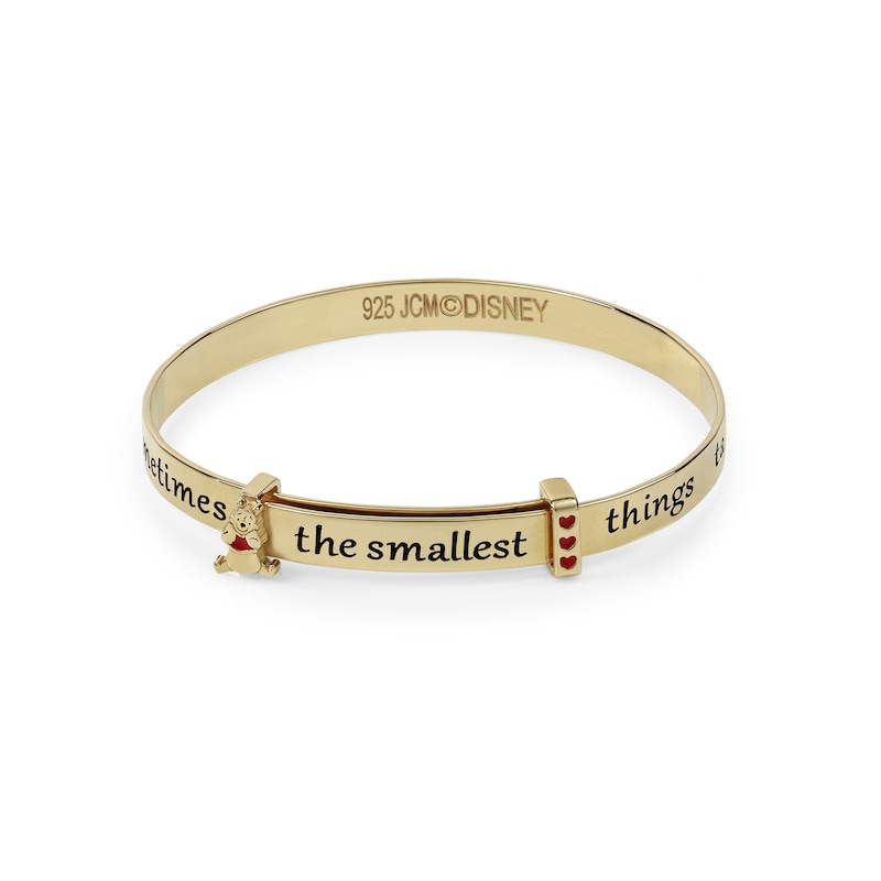Main Image 1 of Disney Winnie The Pooh Sterling Silver Gold Plate Expandable Bangle Bracelet