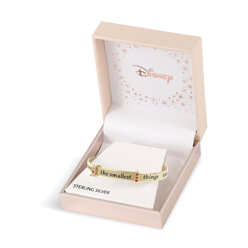 Main Image 4 of Disney Winnie The Pooh Sterling Silver Gold Plate Expandable Bangle Bracelet