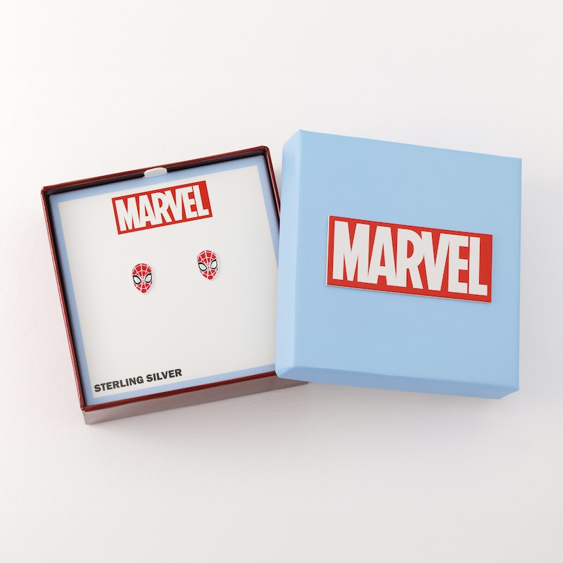 Main Image 3 of Disney Marvel Spiderman Sterling Silver Enamel Earrings
