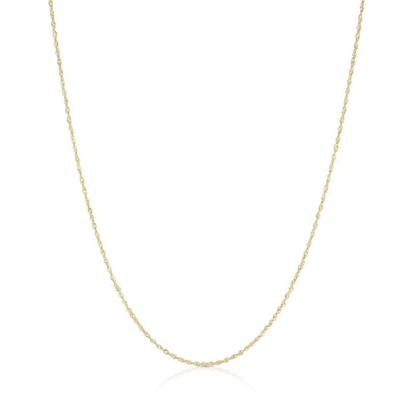 Main Image 1 of Silver & 9ct Gold Bonded Singapore Chain 18"