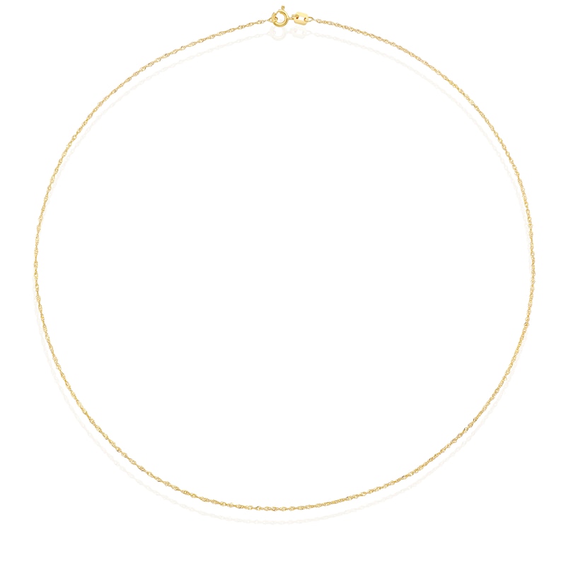 Main Image 2 of Silver & 9ct Gold Bonded Singapore Chain 18"