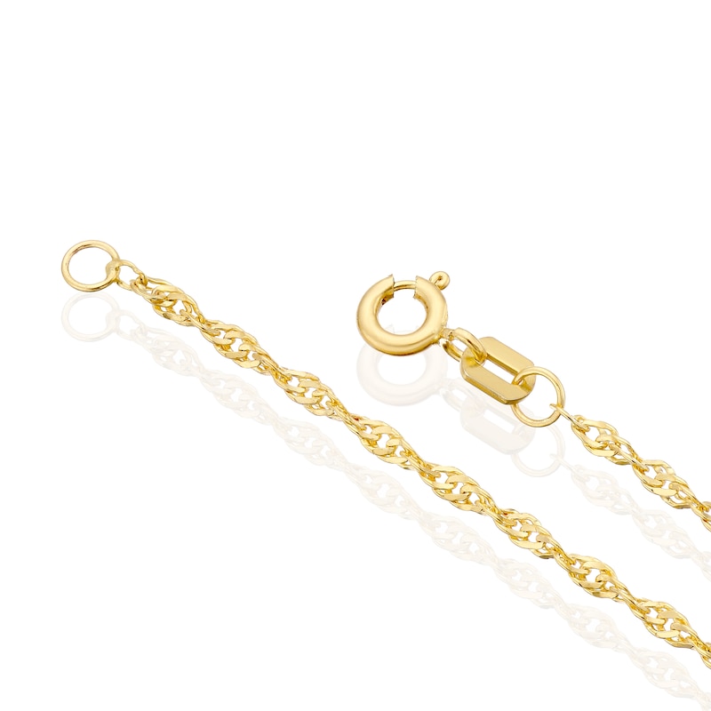Main Image 3 of Silver & 9ct Gold Bonded Singapore Chain 18"