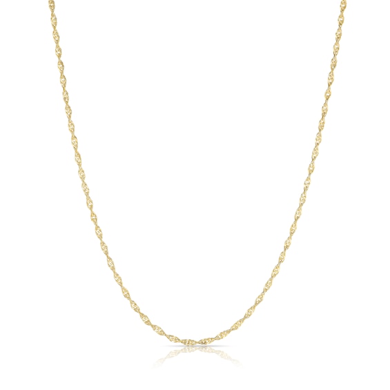 Sterling Silver & 9ct Yellow Gold Bonded Singapore Chain 18"