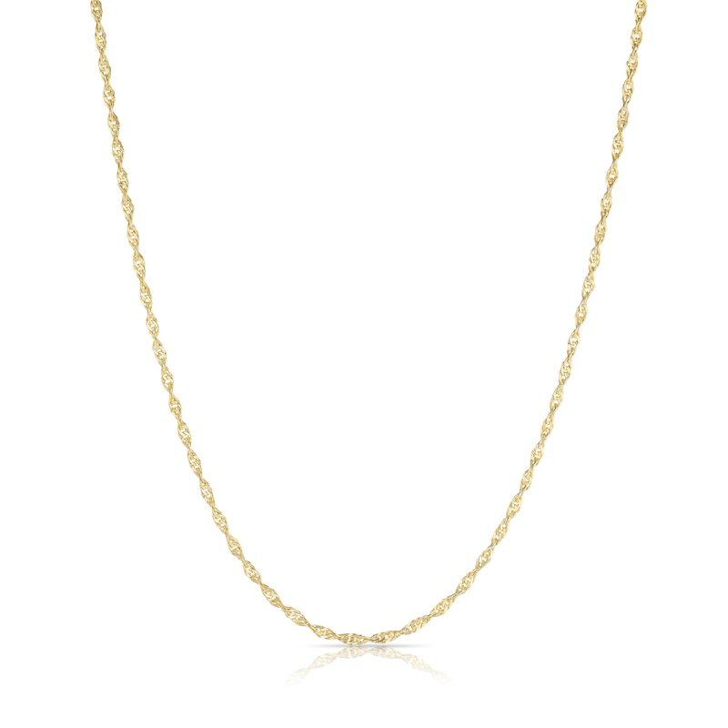 Main Image 1 of Sterling Silver & 9ct Yellow Gold Bonded Singapore Chain 18"