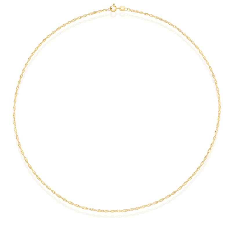 Main Image 2 of Sterling Silver & 9ct Yellow Gold Bonded Singapore Chain 18"