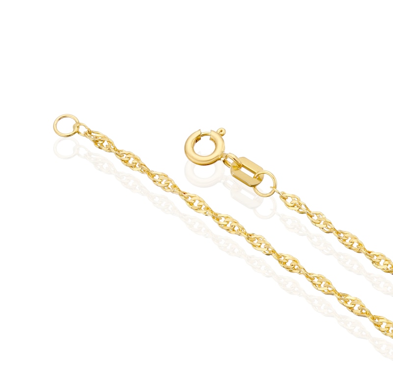 Main Image 3 of Sterling Silver & 9ct Yellow Gold Bonded Singapore Chain 18"