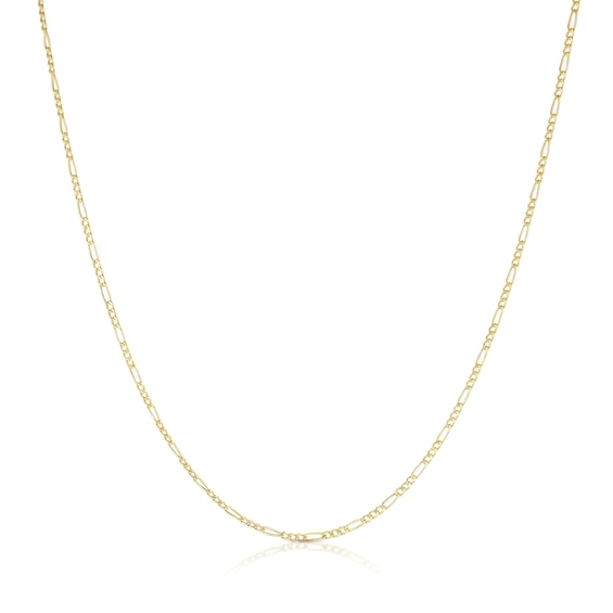 Sterling Silver & 9ct Yellow Gold Bonded Figaro Chain 18"