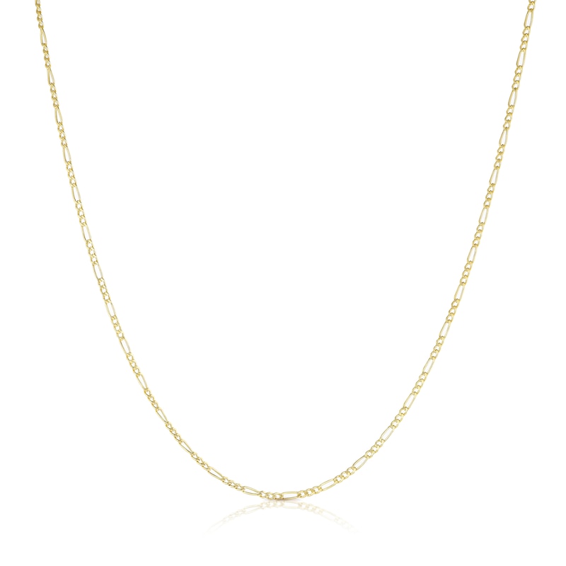 Main Image 1 of Sterling Silver & 9ct Yellow Gold Bonded Figaro Chain 18"