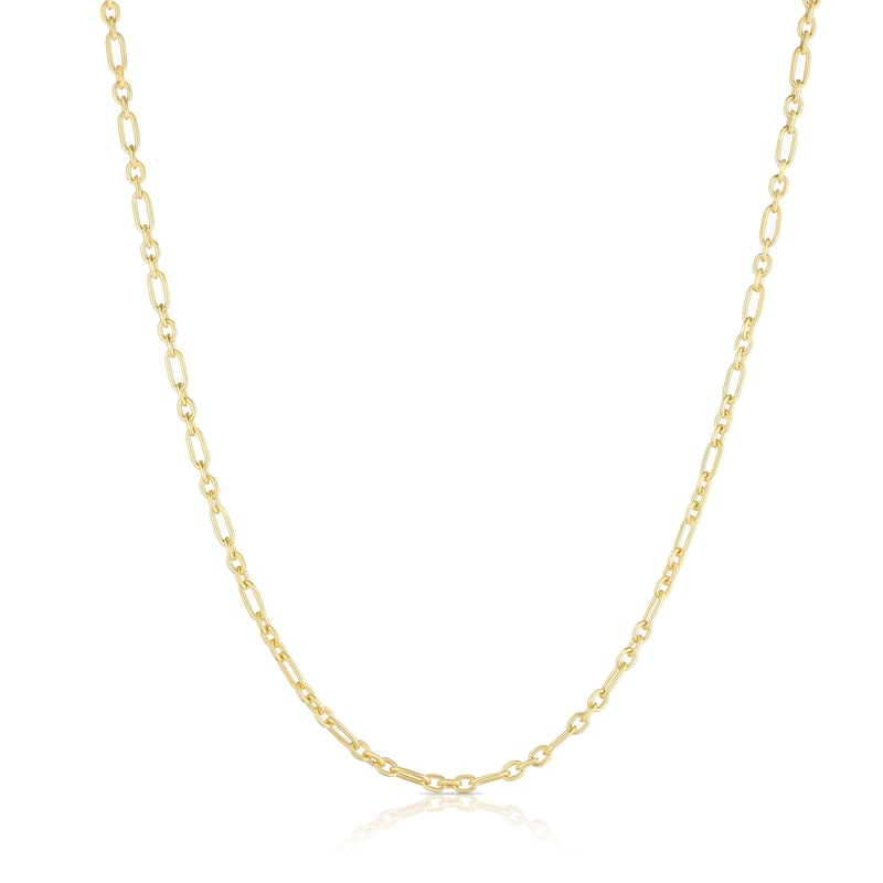 Main Image 1 of Sterling Silver & 9ct Yellow Gold Bonded Paperlink Chain 18"