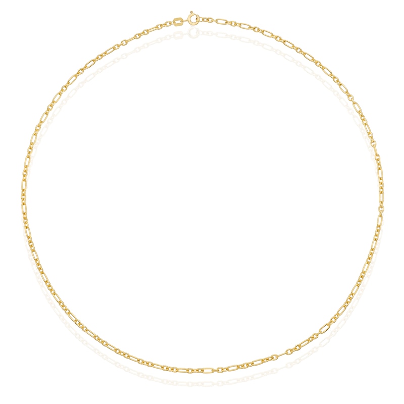 Main Image 2 of Sterling Silver & 9ct Yellow Gold Bonded Paperlink Chain 18"