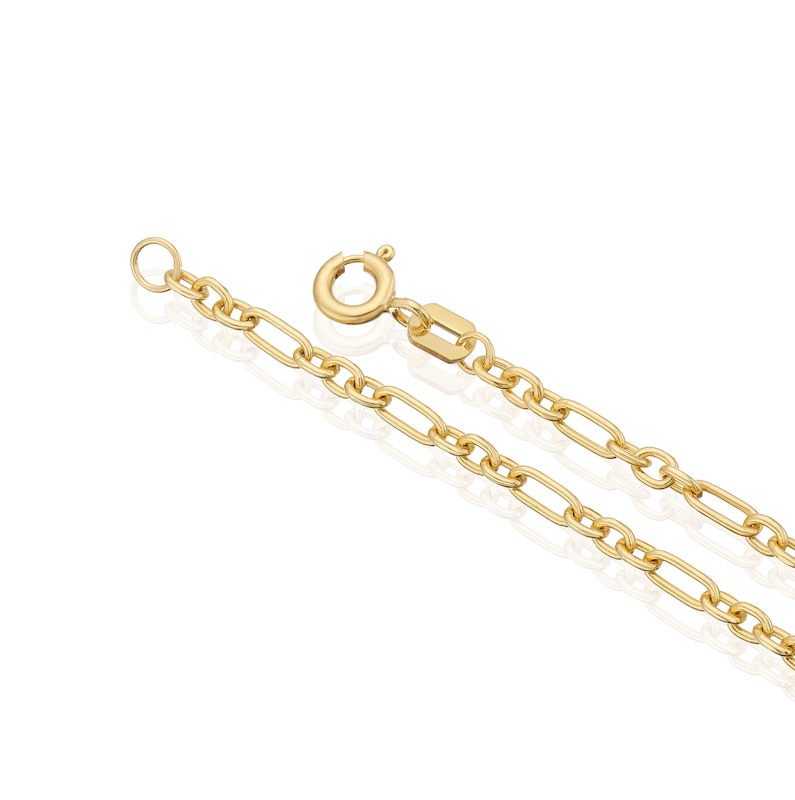 Main Image 3 of Sterling Silver & 9ct Yellow Gold Bonded Paperlink Chain 18"