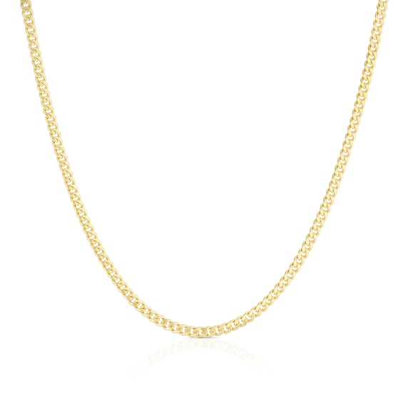 Sterling Silver & 9ct Yellow Gold Bonded Miami Chain 18"