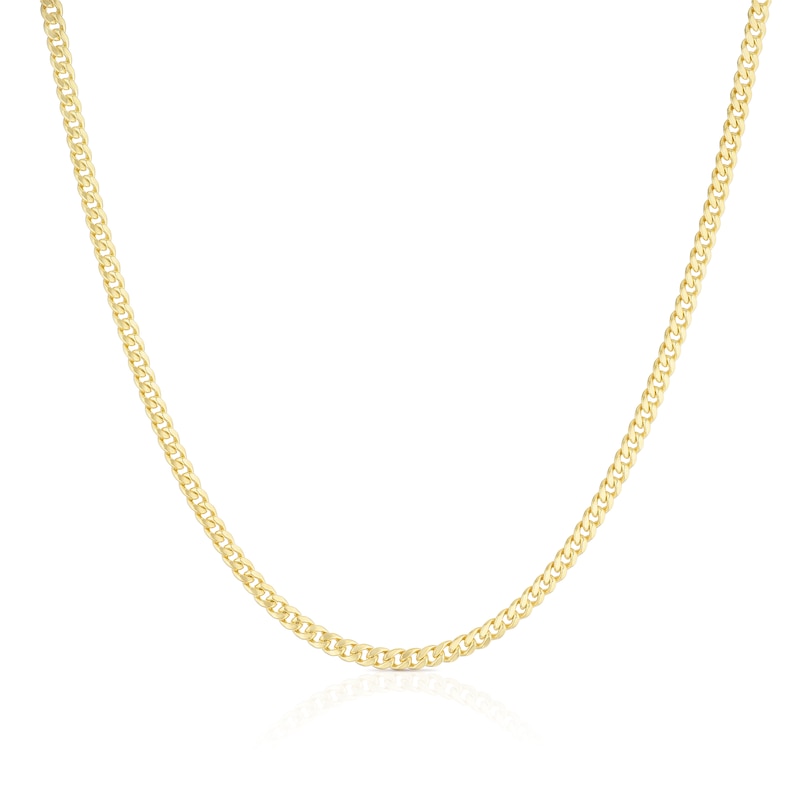 Main Image 1 of Sterling Silver & 9ct Yellow Gold Bonded Miami Chain 18"