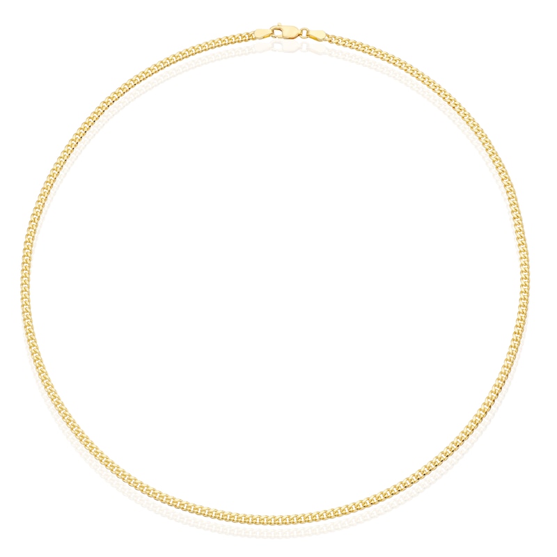 Main Image 2 of Sterling Silver & 9ct Yellow Gold Bonded Miami Chain 18"