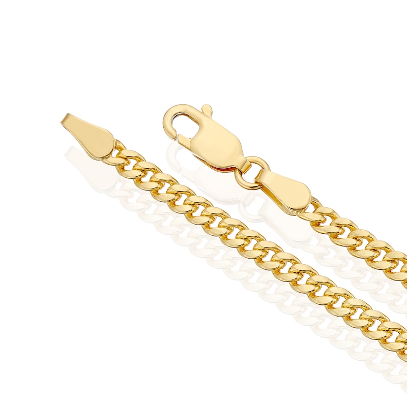 Main Image 3 of Sterling Silver & 9ct Yellow Gold Bonded Miami Chain 18"