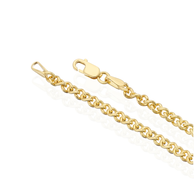 Main Image 3 of Sterling Silver & 9ct Yellow Gold Bonded Stereo Chain 18"