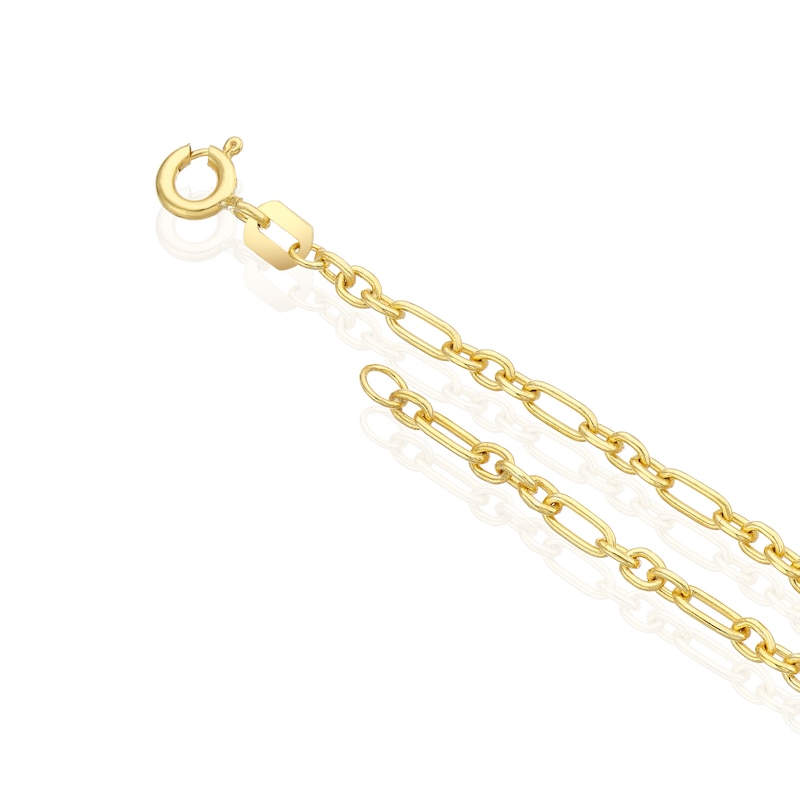 Main Image 3 of Silver & 9ct Gold Bonded Paperlink Bracelet 7.25"