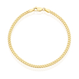 Silver & 9ct Gold Bonded Miami Bracelet 7.25"