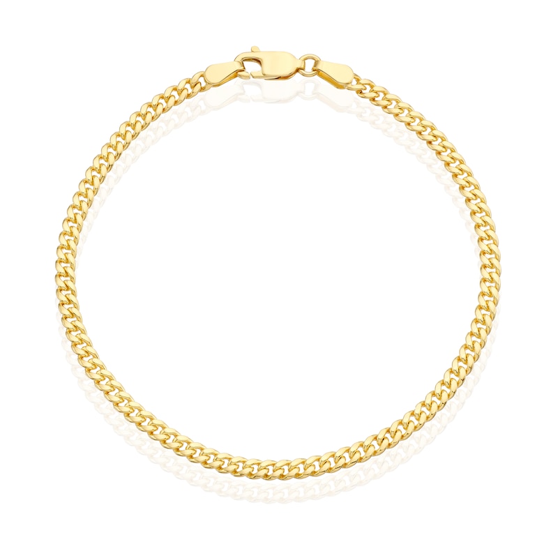 Main Image 1 of Silver & 9ct Gold Bonded Miami Bracelet 7.25"