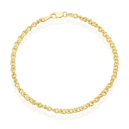 Silver & 9ct Gold Bonded Stereo Bracelet 7.25"