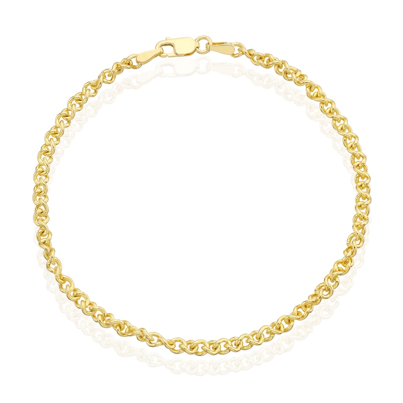 Main Image 1 of Silver & 9ct Gold Bonded Stereo Bracelet 7.25"