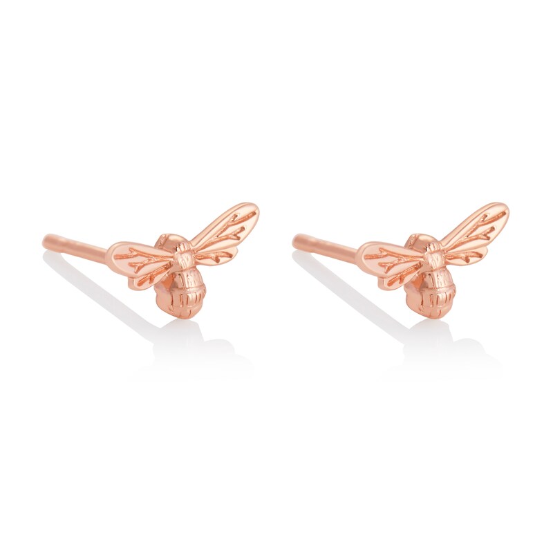 Olivia Burton Lucky Bee Rose Gold Tone Stud Earrings