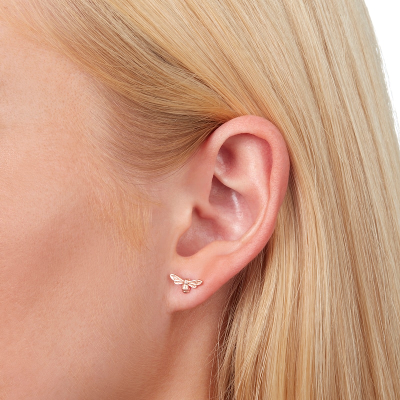 Olivia Burton Lucky Bee Rose Gold Tone Stud Earrings