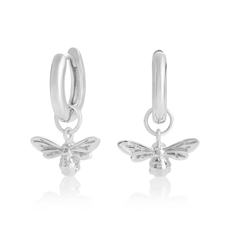 Main Image 1 of Olivia Burton Lucky Bee Sterling Silver Huggie Hoop Earrings