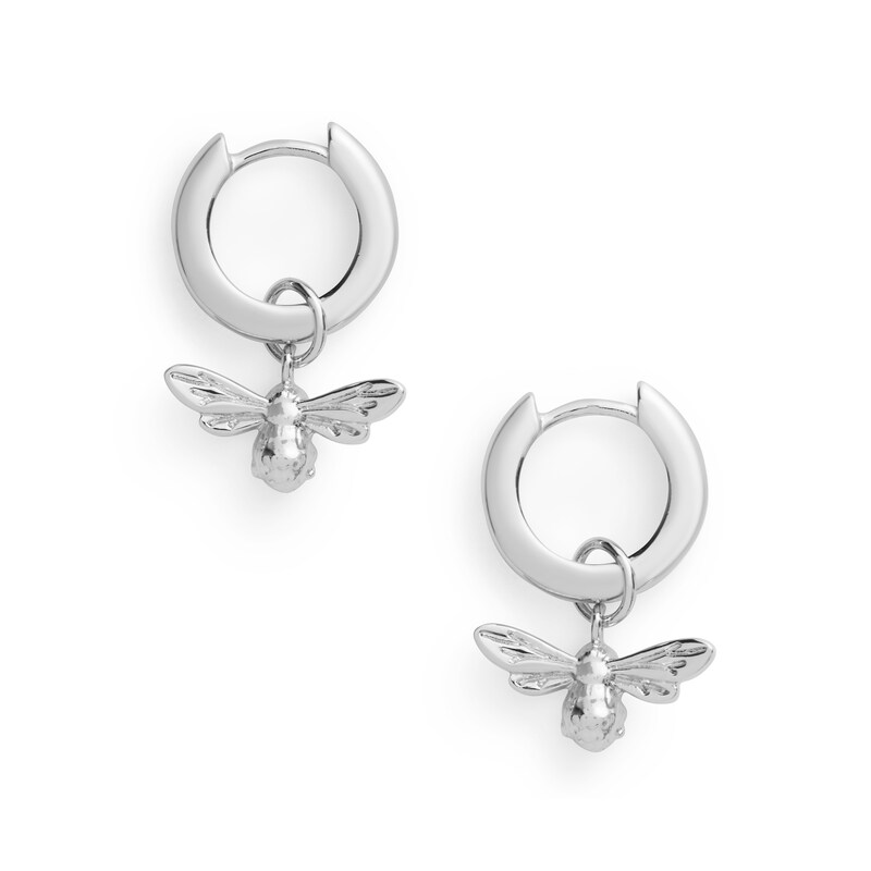 Main Image 2 of Olivia Burton Lucky Bee Sterling Silver Huggie Hoop Earrings