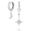 Thumbnail Image 1 of Olivia Burton Moon & Star Sterling Silver Huggie Hoop Earrings