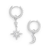 Thumbnail Image 1 of Olivia Burton Moon & Star Silver Huggie Hoop Earrings