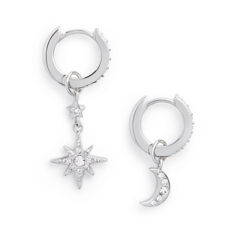 Main Image 2 of Olivia Burton Moon & Star Sterling Silver Huggie Hoop Earrings