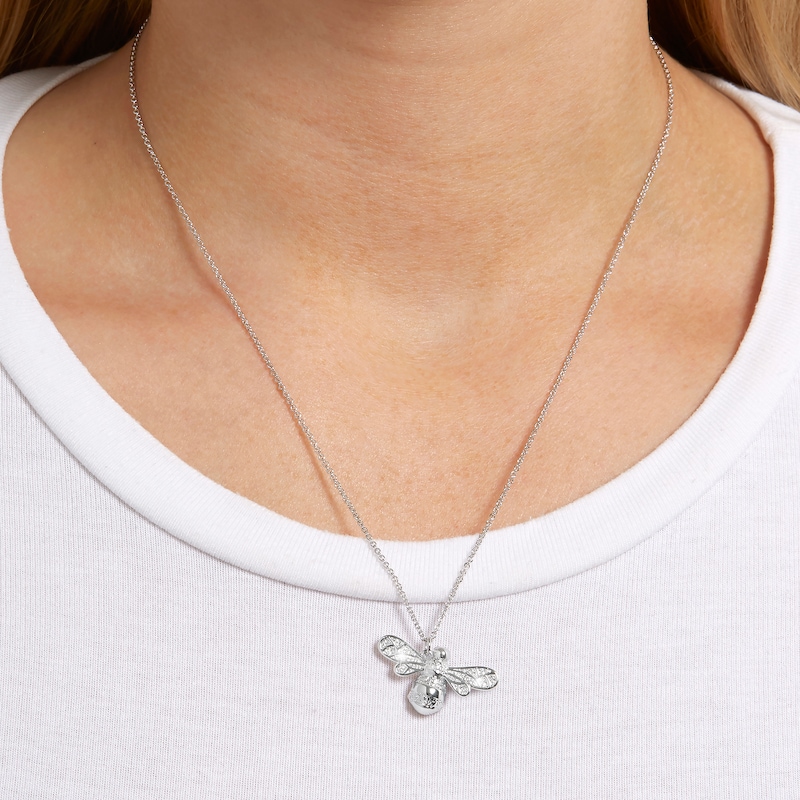 Main Image 3 of Olivia Burton Rhodium Plated Sparkle Bee Pendant