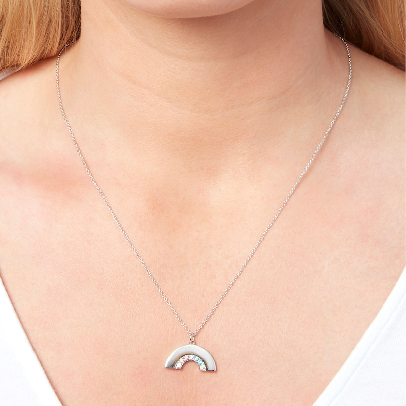 Main Image 3 of Olivia Burton Rainbow Rhodium Plated Pendant