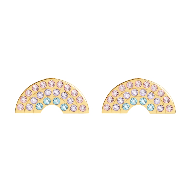 Olivia Burton Gold Tone Rainbow Crystal Stud Earrings
