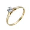 9ct Gold Diamond 6 Claw Solitaire Ring