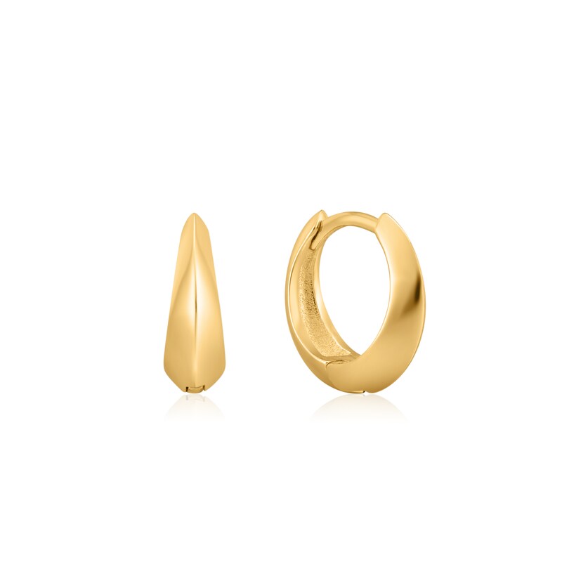 Ania Haie 14ct Yellow Gold Plated Spike Small Hoop Earrings