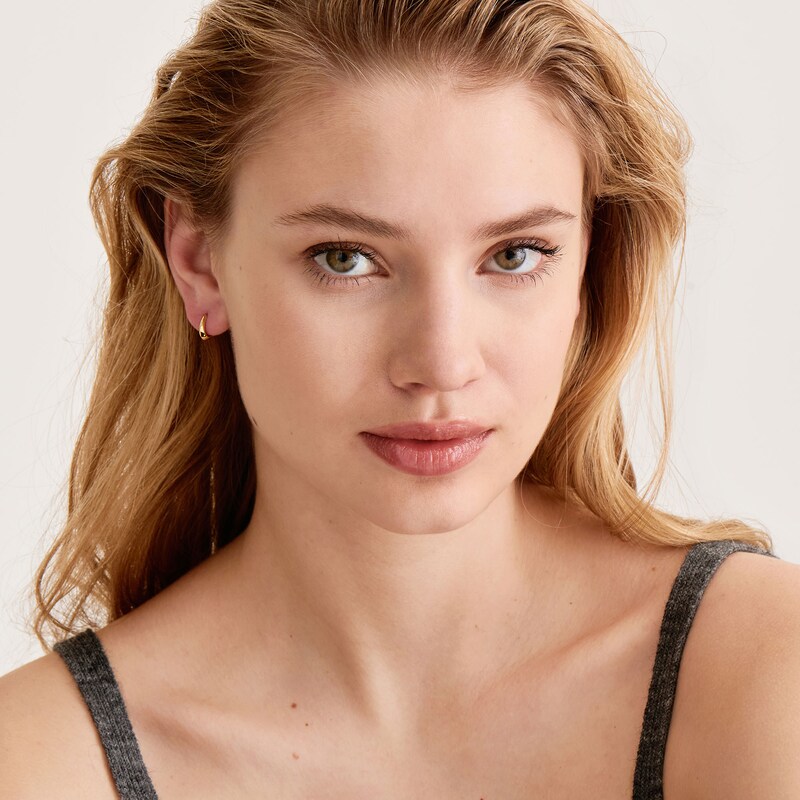 Ania Haie 14ct Yellow Gold Plated Spike Small Hoop Earrings