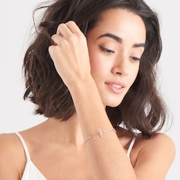 Ania Haie Sterling Silver Mixed Link T-Bar Bracelet