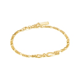 Ania Haie 14ct Yellow Gold Plated Figaro Chain Bracelet