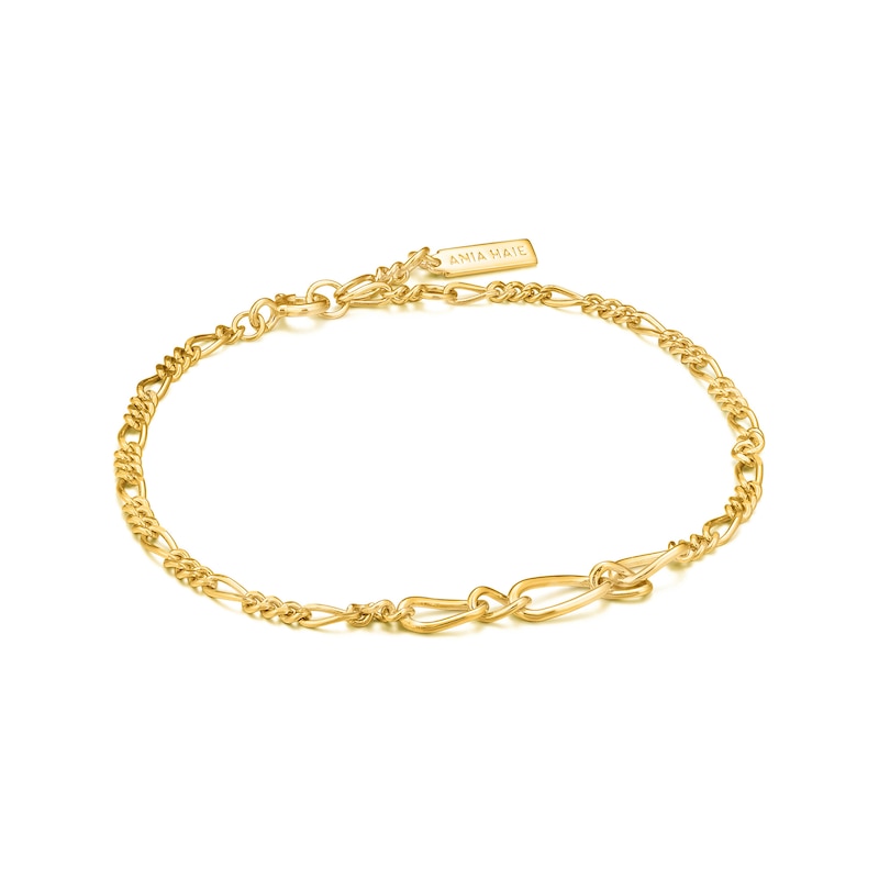 Main Image 1 of Ania Haie 14ct Yellow Gold Plated Figaro Chain Bracelet