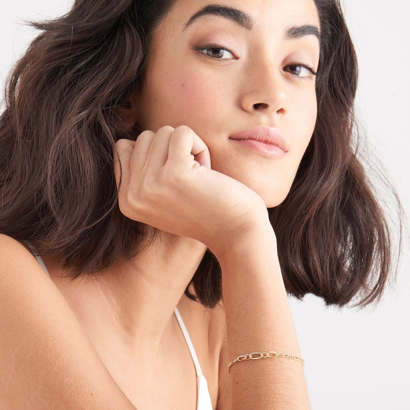 Main Image 2 of Ania Haie 14ct Yellow Gold Plated Figaro Chain Bracelet