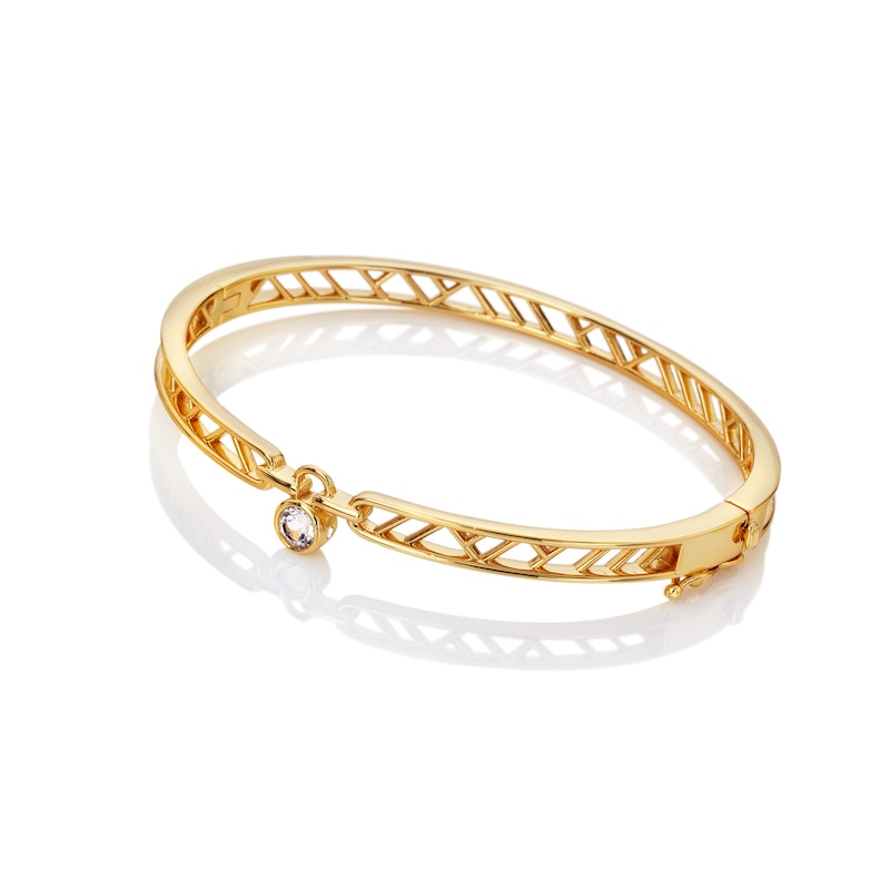 Main Image 1 of Hot Diamonds x GE Revolve Topaz & Diamond Padlock Bangle