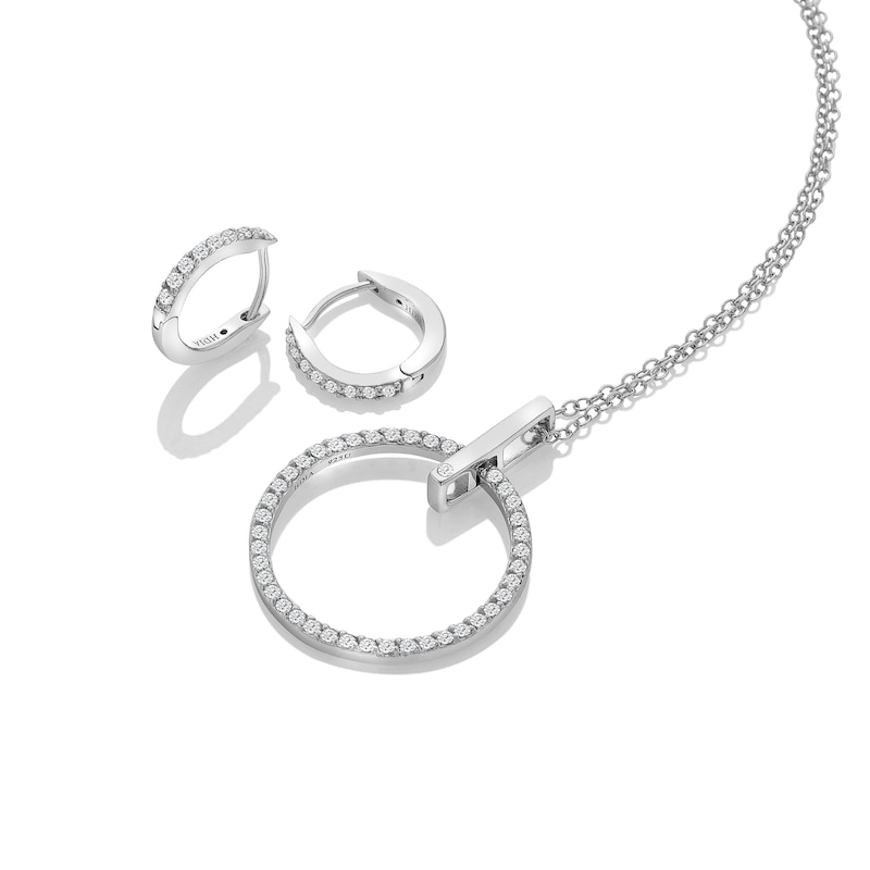 Main Image 3 of Hot Diamonds Sterling Silver Diamond Open Circle Pendant & Earring Set