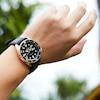 Thumbnail Image 6 of Seiko 5 Sports Men's Black Dial Leather & Silicone Strap Watch